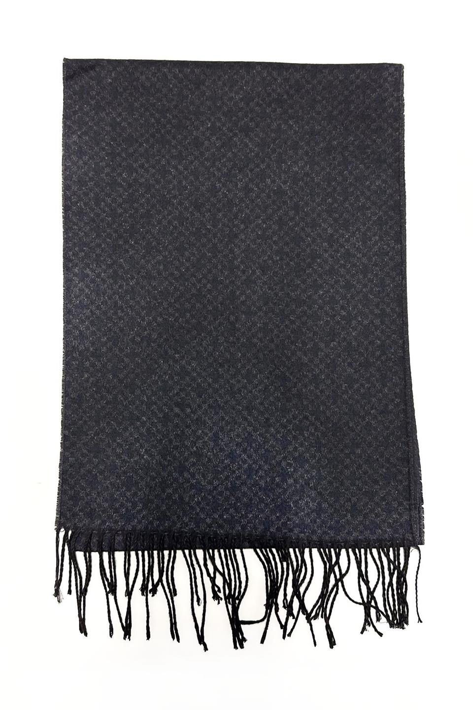 Füme - Lacivert Nokta Desen Erkek Kaşkol K412