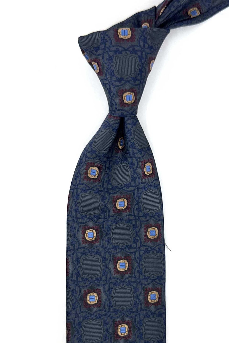 Füme Motif Desen Mendilli Klasik Kravat KK13919