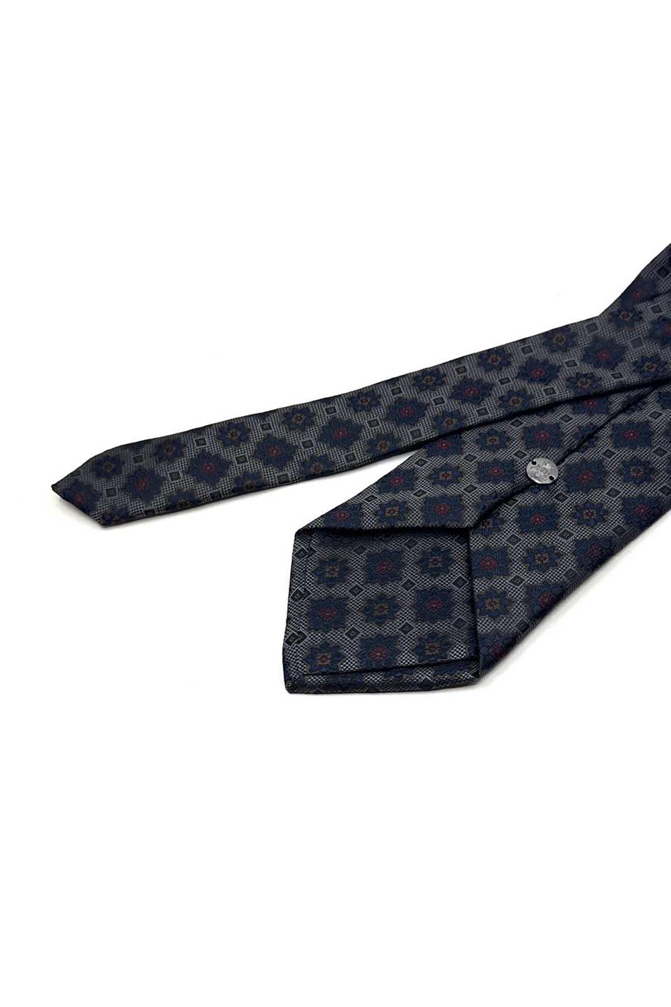 Füme Motif Desen Mendilli Klasik Kravat KK13565