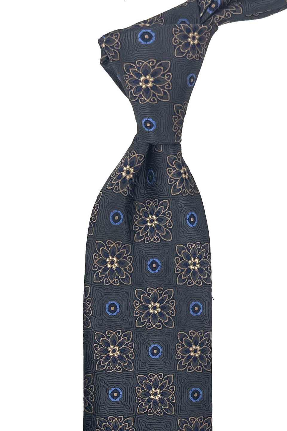 Füme Motif Desen Mendilli Klasik Kravat KK13738