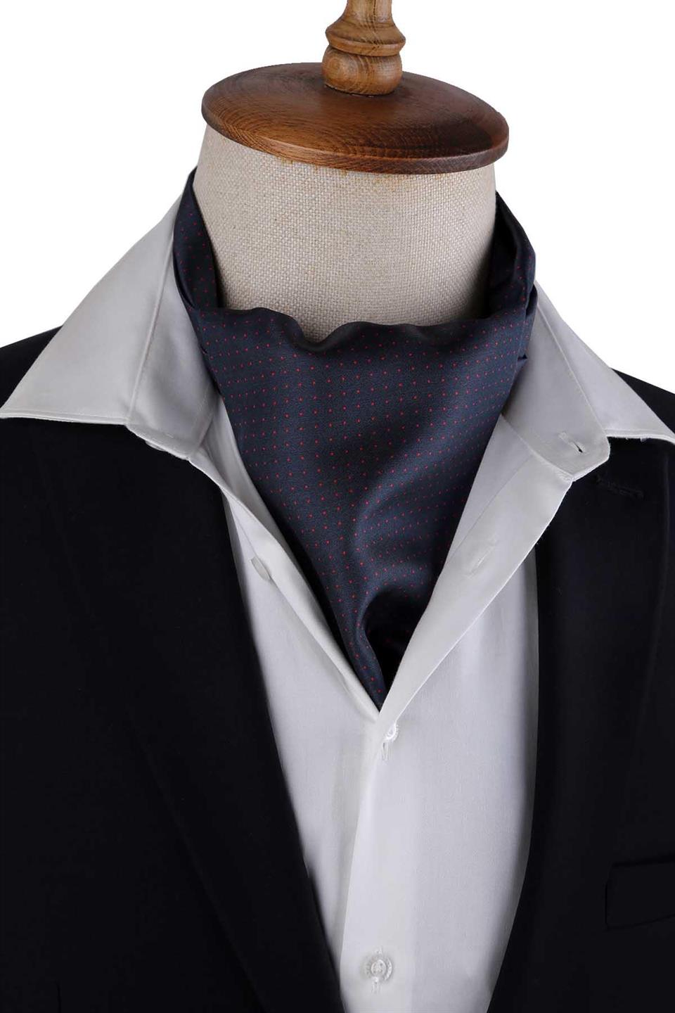 Füme Nokta Desen İtalyan İpek Ascot Fular K658