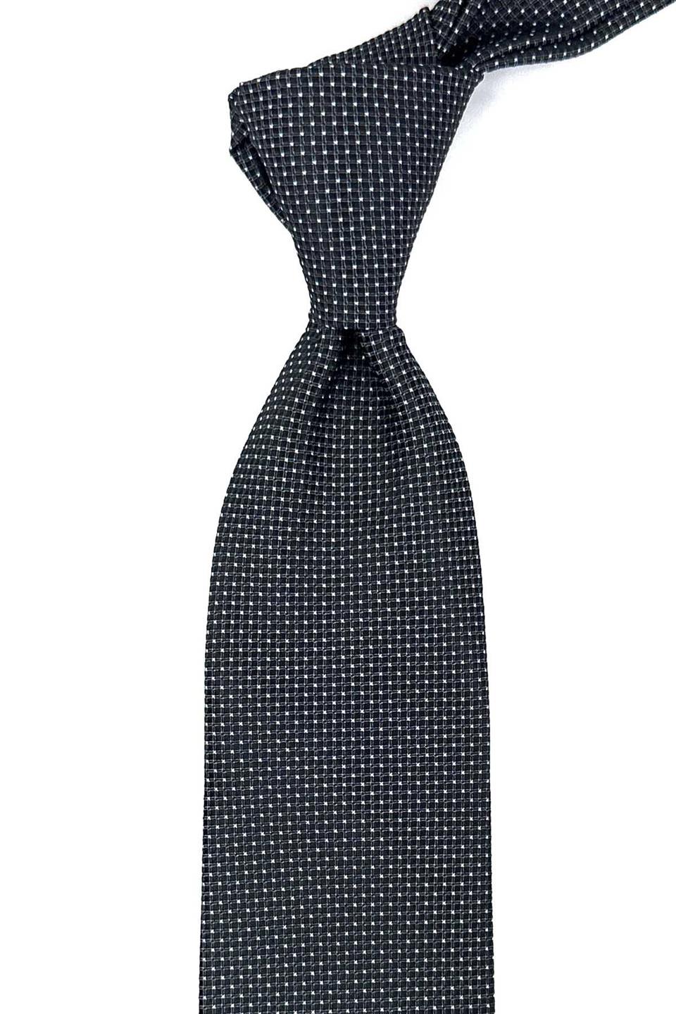 Füme Nokta Desen Mendilli Klasik Kravat KK12337
