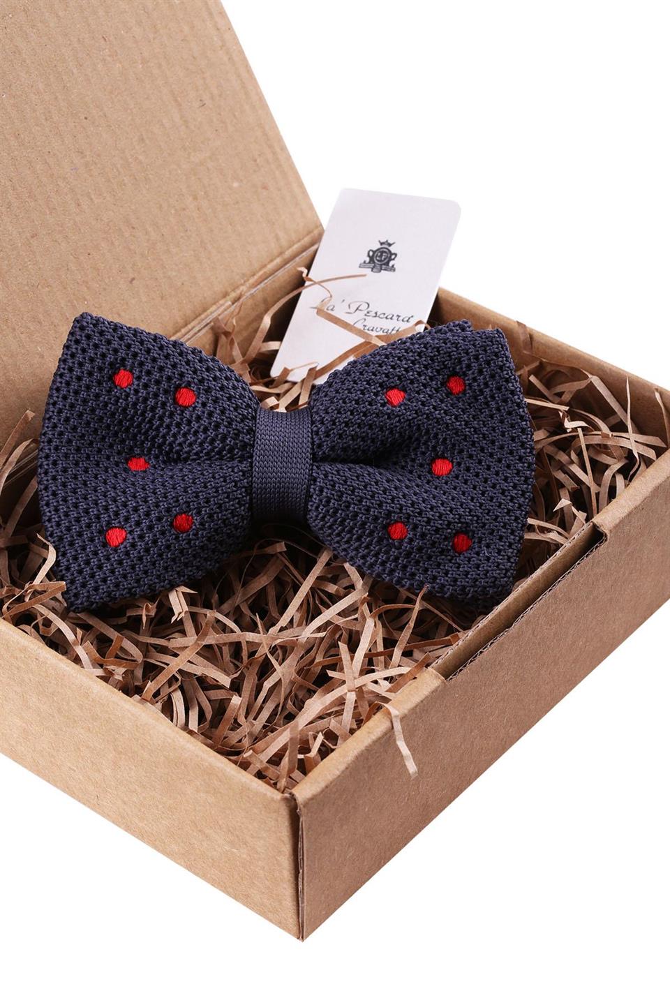 Füme Puantiye Desen Örgü Papyon ÖR121