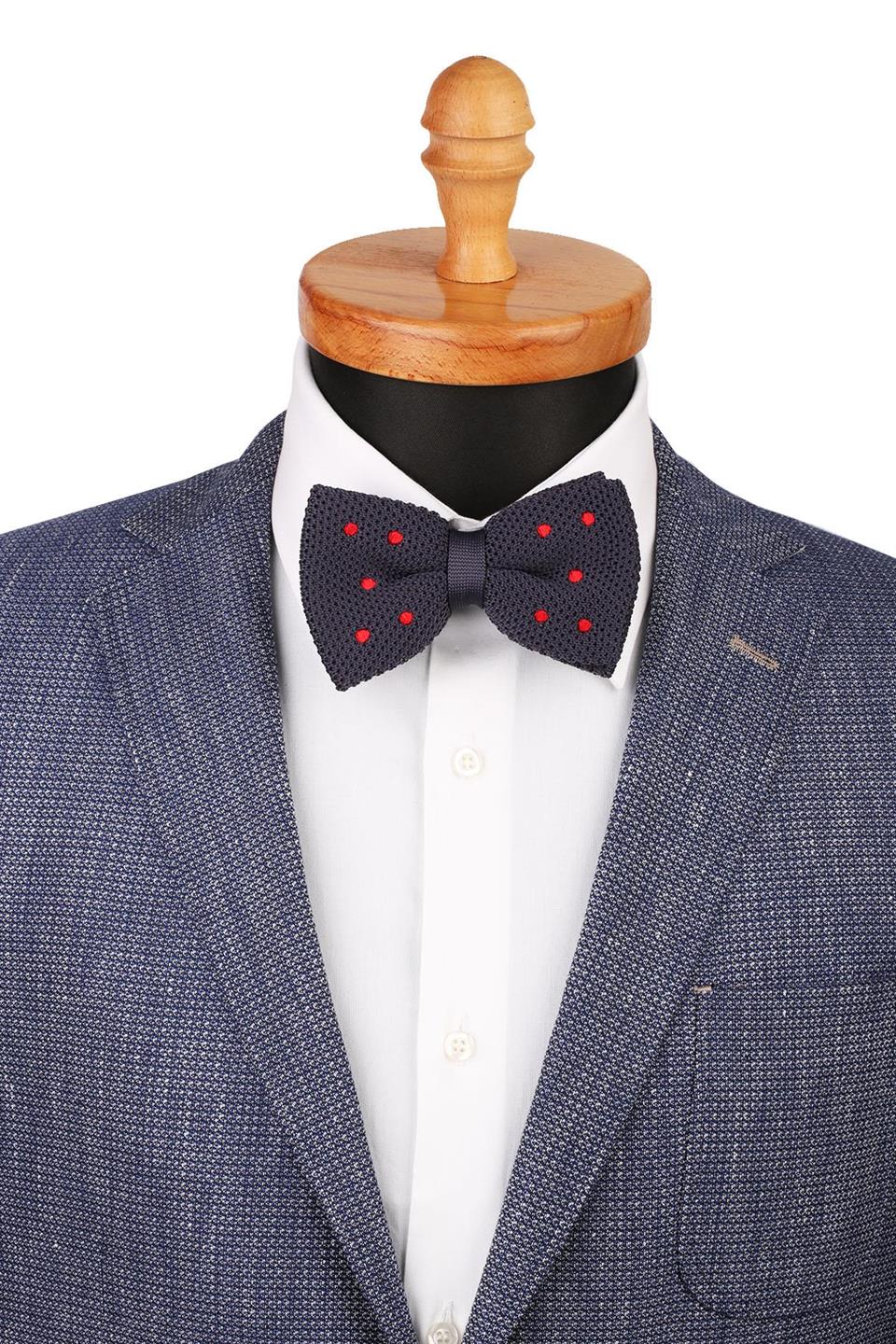 Füme Puantiye Desen Örgü Papyon ÖR121