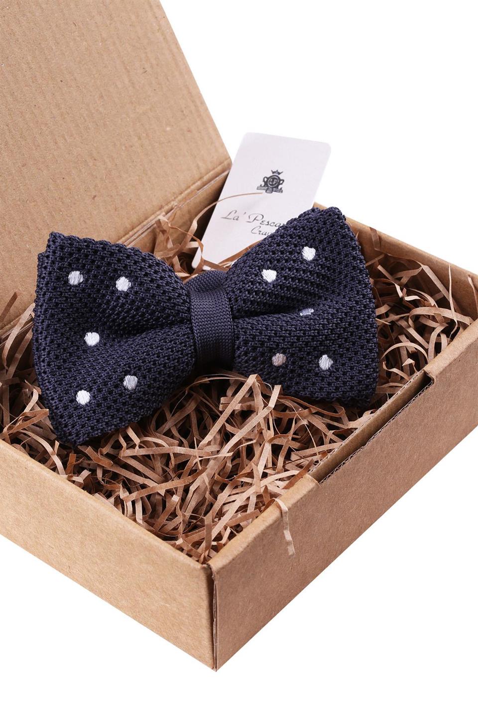 Füme Puantiye Desen Örgü Papyon ÖR123