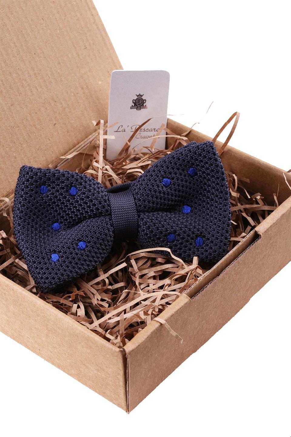 Füme Puantiye Desen Örgü Papyon ÖR131