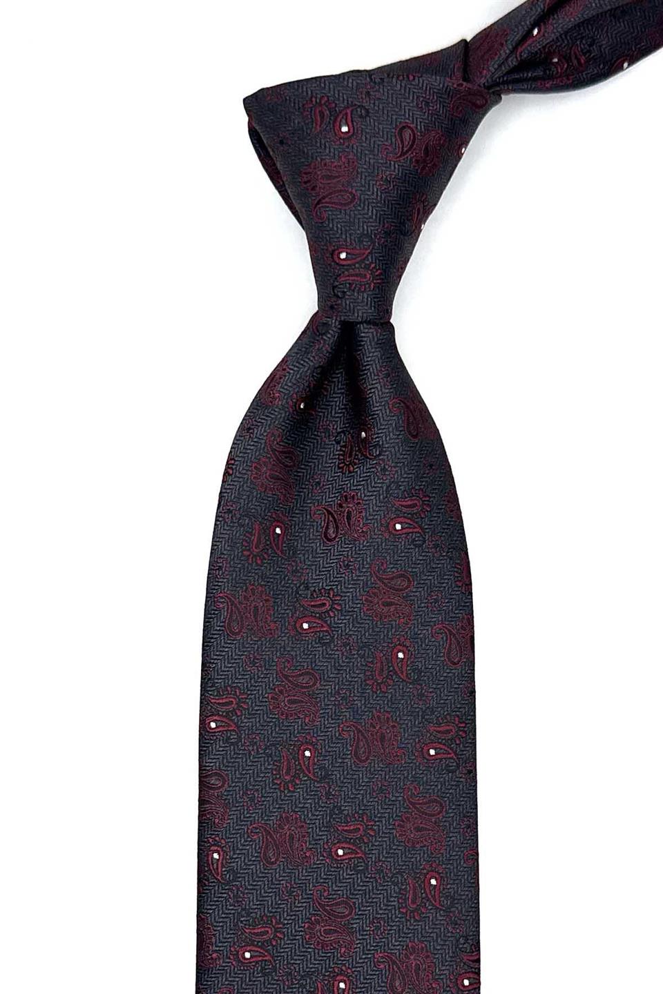 Füme Şal Desen Mendilli Klasik Kravat KK12928