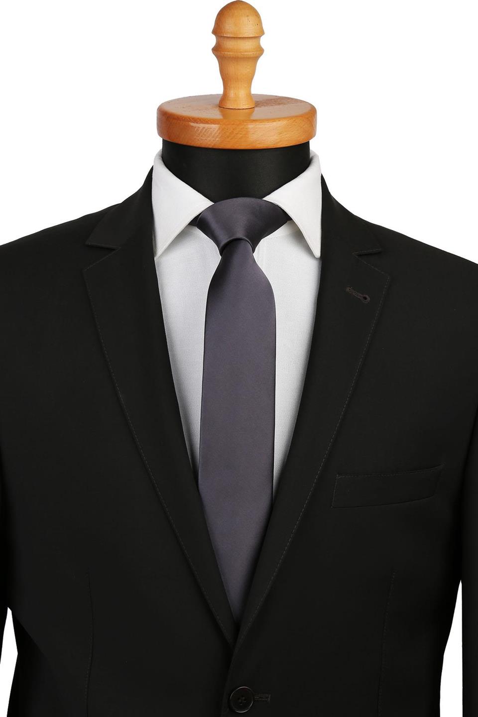 Füme Saten Slim Kravat SK5311