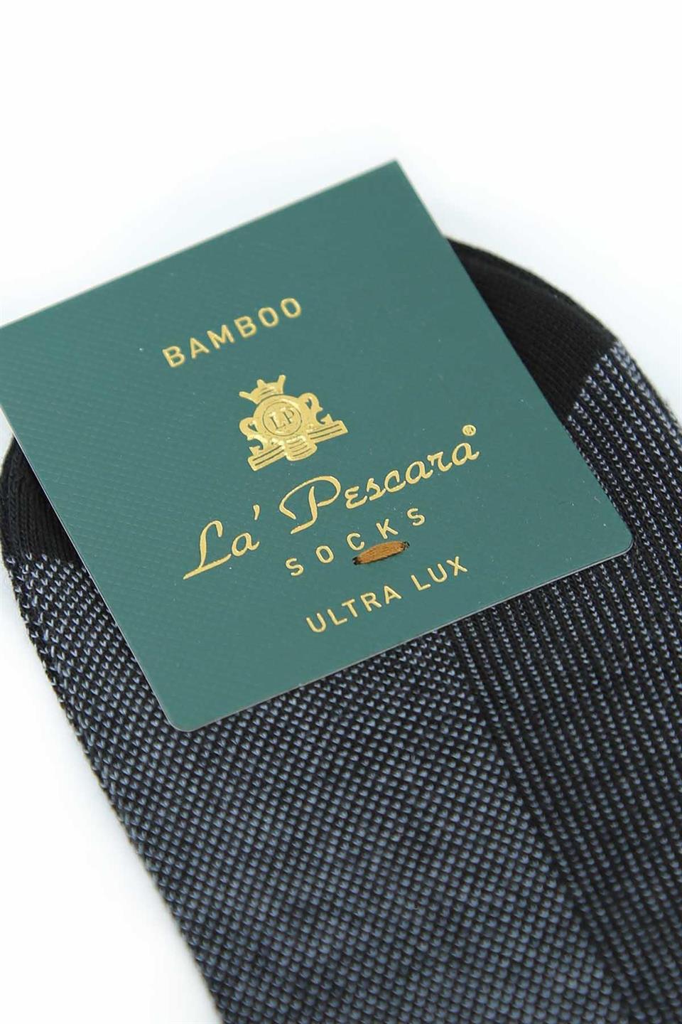 Füme - Siyah Ultra Lüks 6lı Bambu Yarım Erkek Çorap CRP387