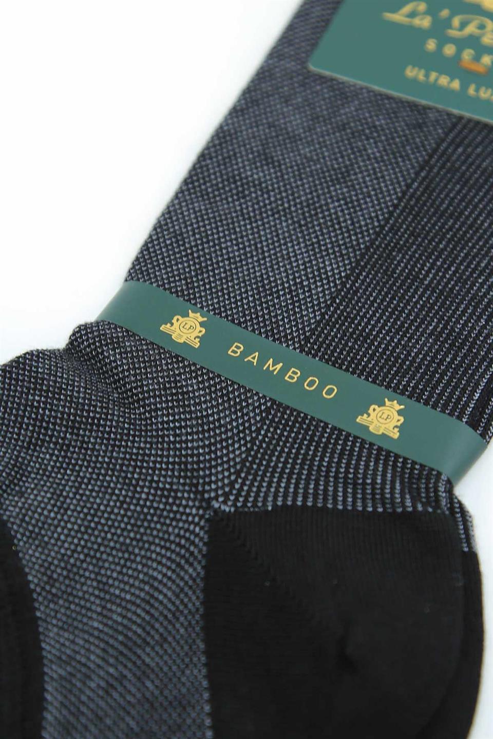 Füme - Siyah Ultra Lüks 6lı Bambu Yarım Erkek Çorap CRP387