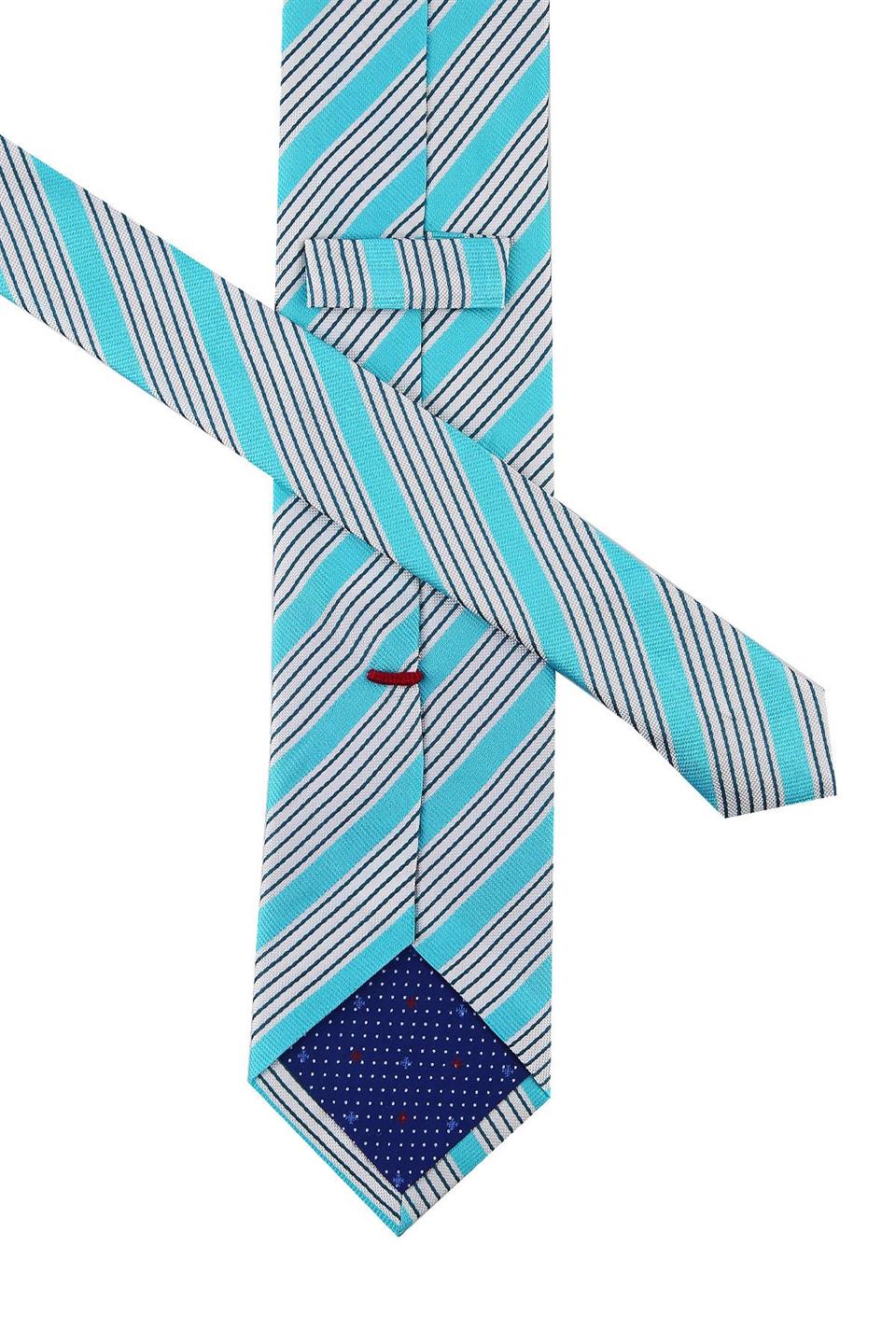 Fuser Style Turkuaz Çizgi Desen İtalyan İpek Kravat İK862