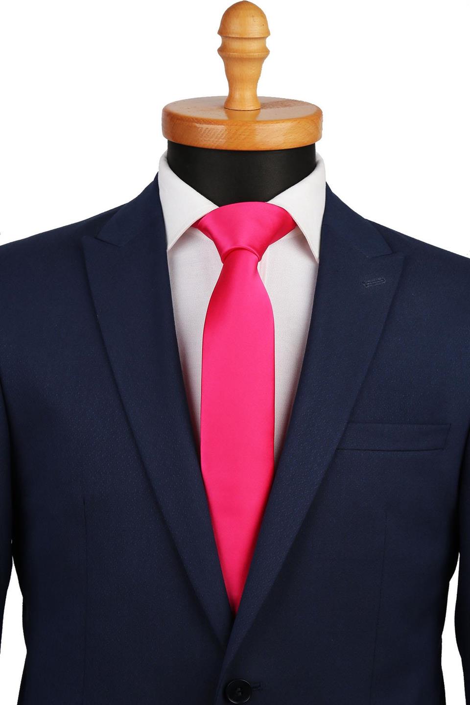Fuşya Saten Slim Kravat SK5305