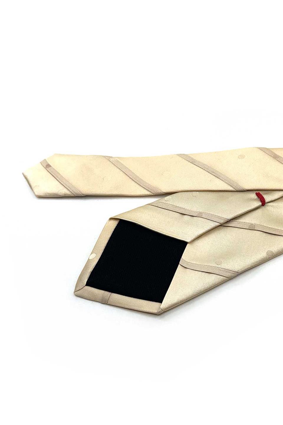 Gables Style Bej Düz İtalyan İpek Kravat İK1520