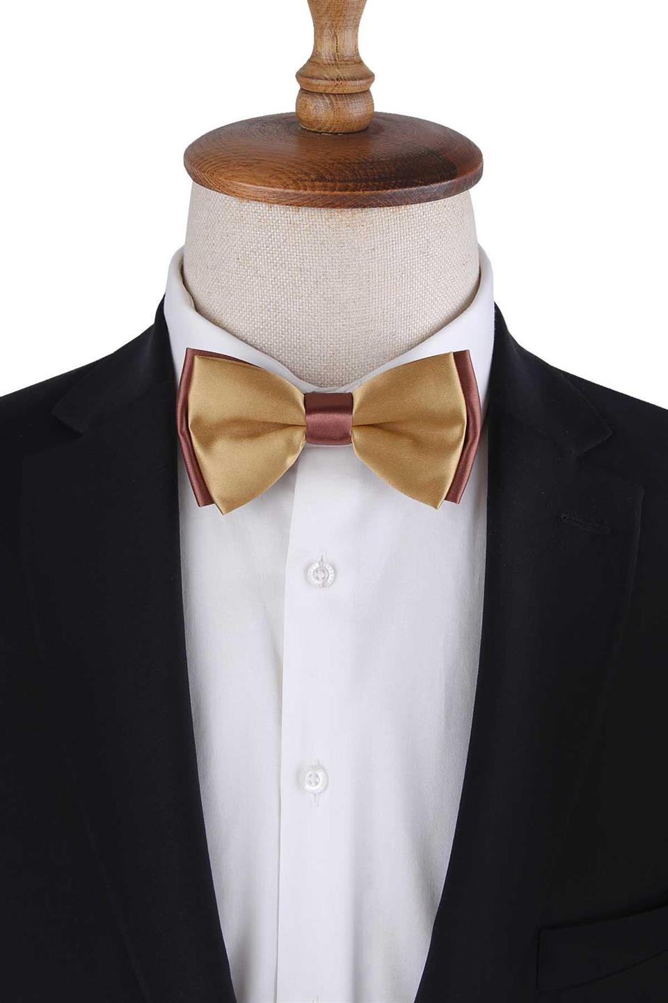 Gold - Bakır Saten Düz Papyon P1984