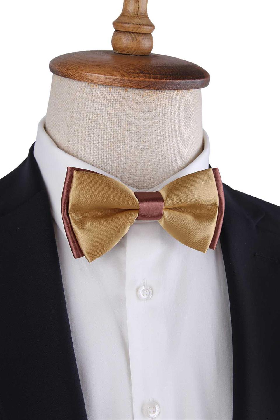 Gold - Bakır Saten Düz Papyon P1984