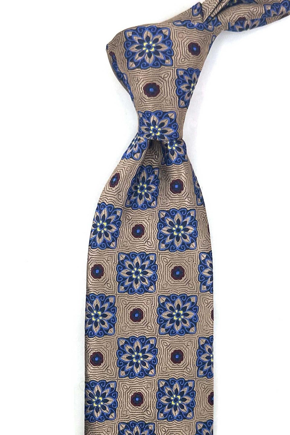 Gold Motif Desen Mendilli Klasik Kravat KK13736