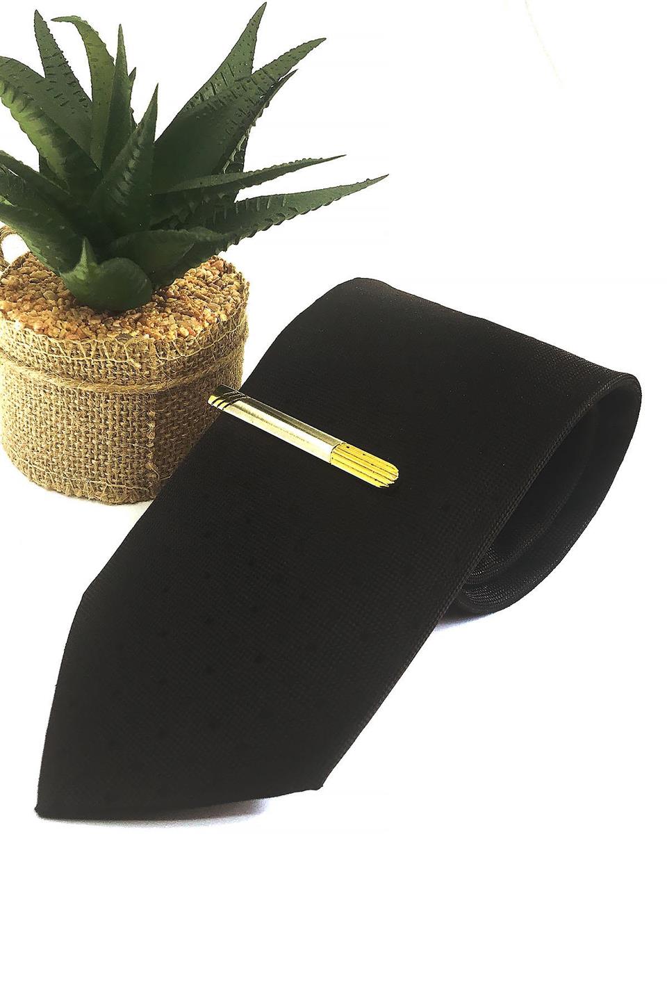 Gold Renk Yarı Mat Oval Uçlu Kravat İğnesi KIY675