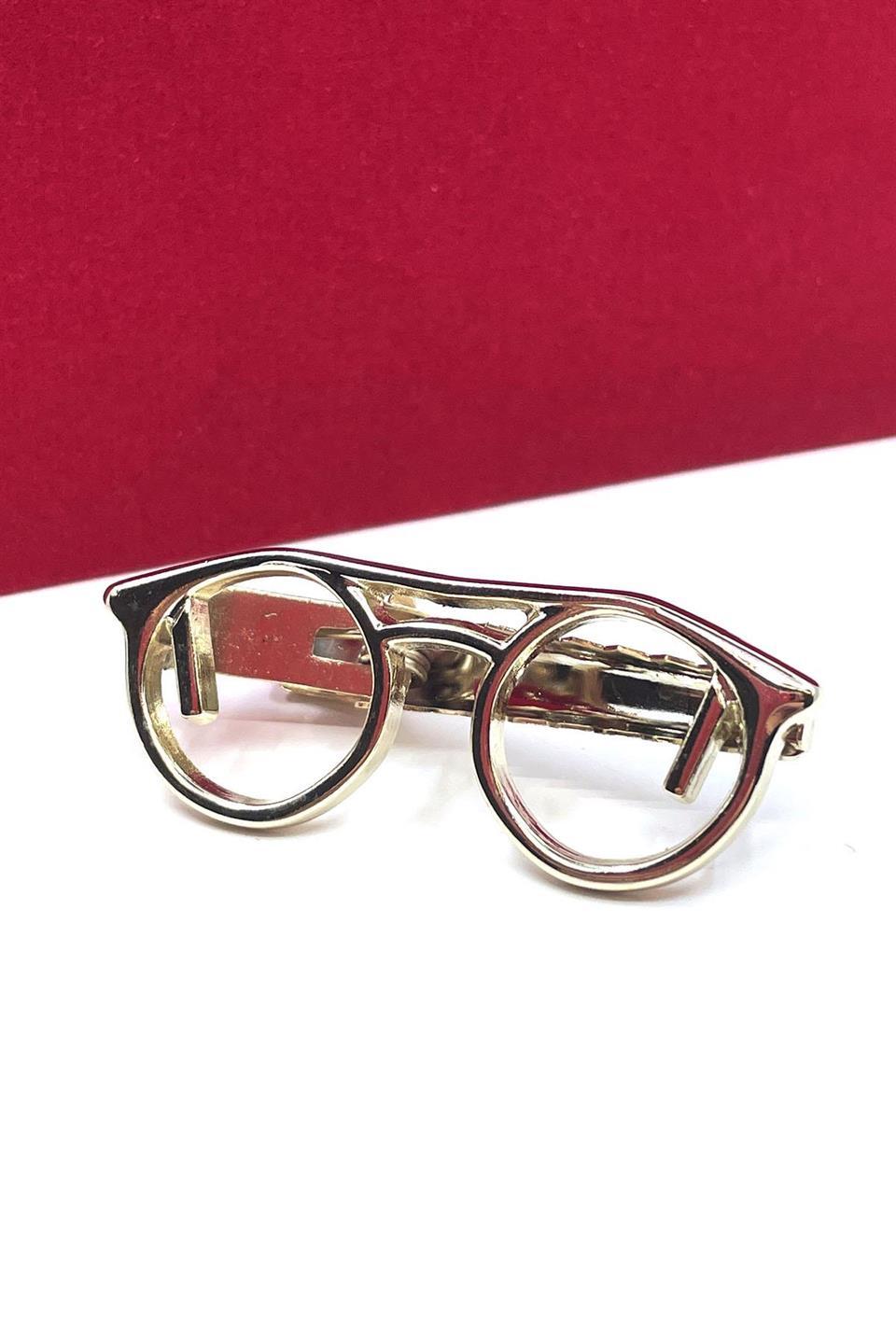 Gözlük Gold Kravat İğnesi KIY12