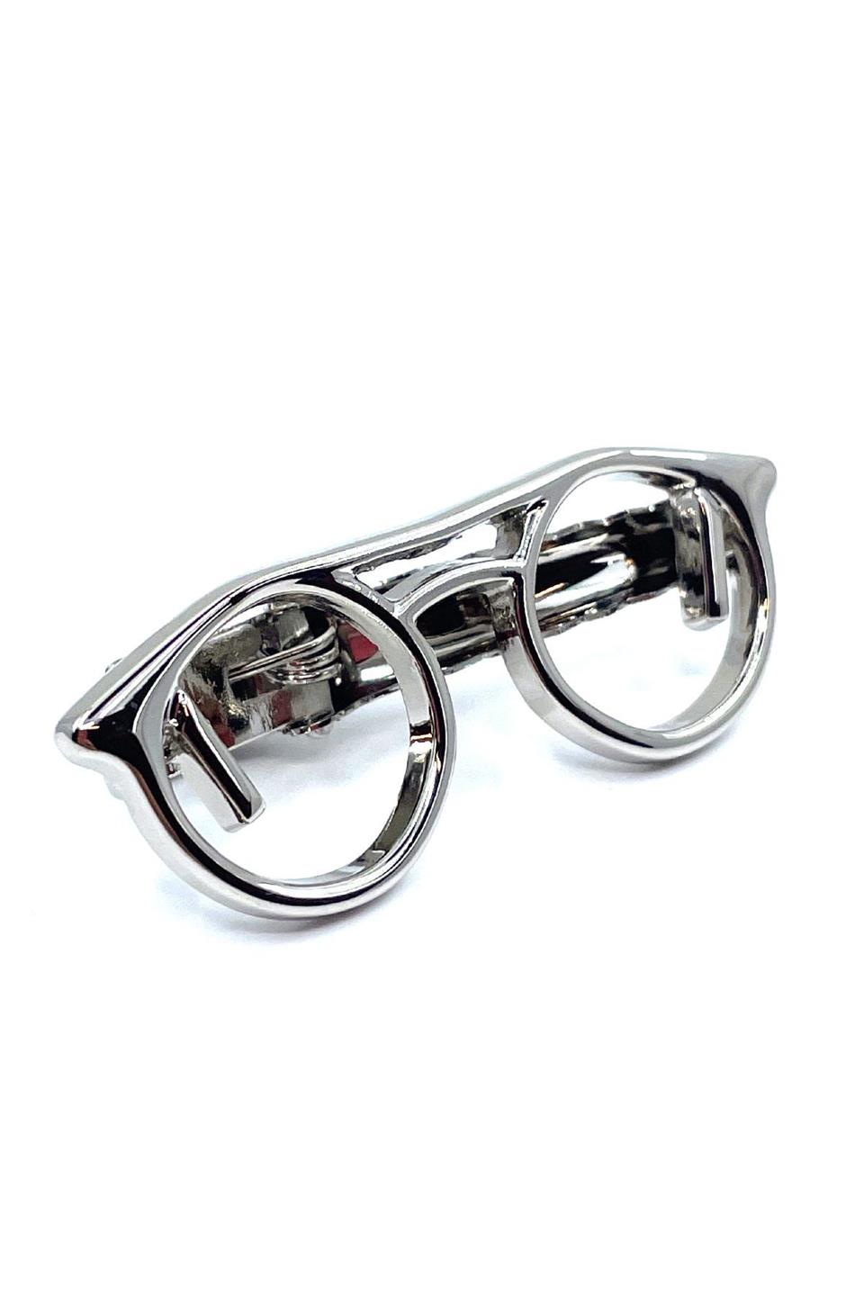 Gözlük Gümüş Kravat İğnesi KIY10