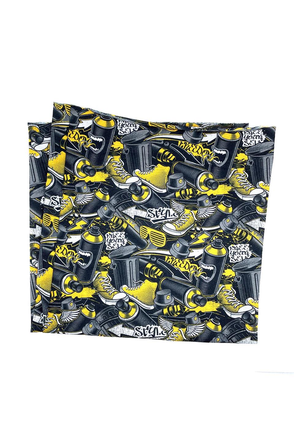 Graffiti Füme Sarı Bandana BND35