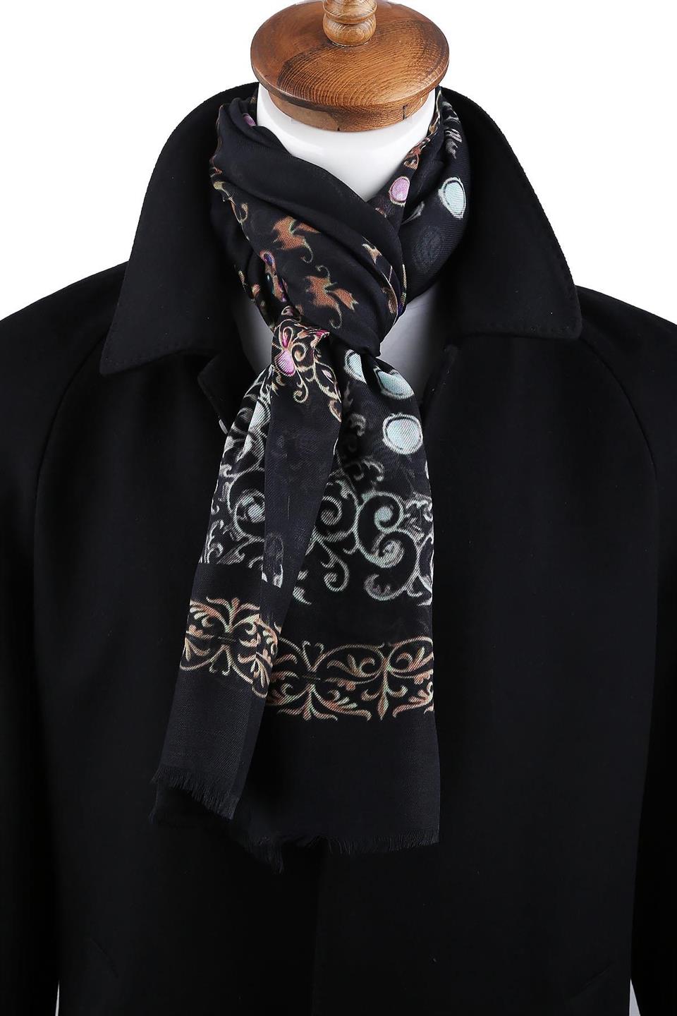 Grand Style Siyah İtalyan Modal Kaşkol MDL37