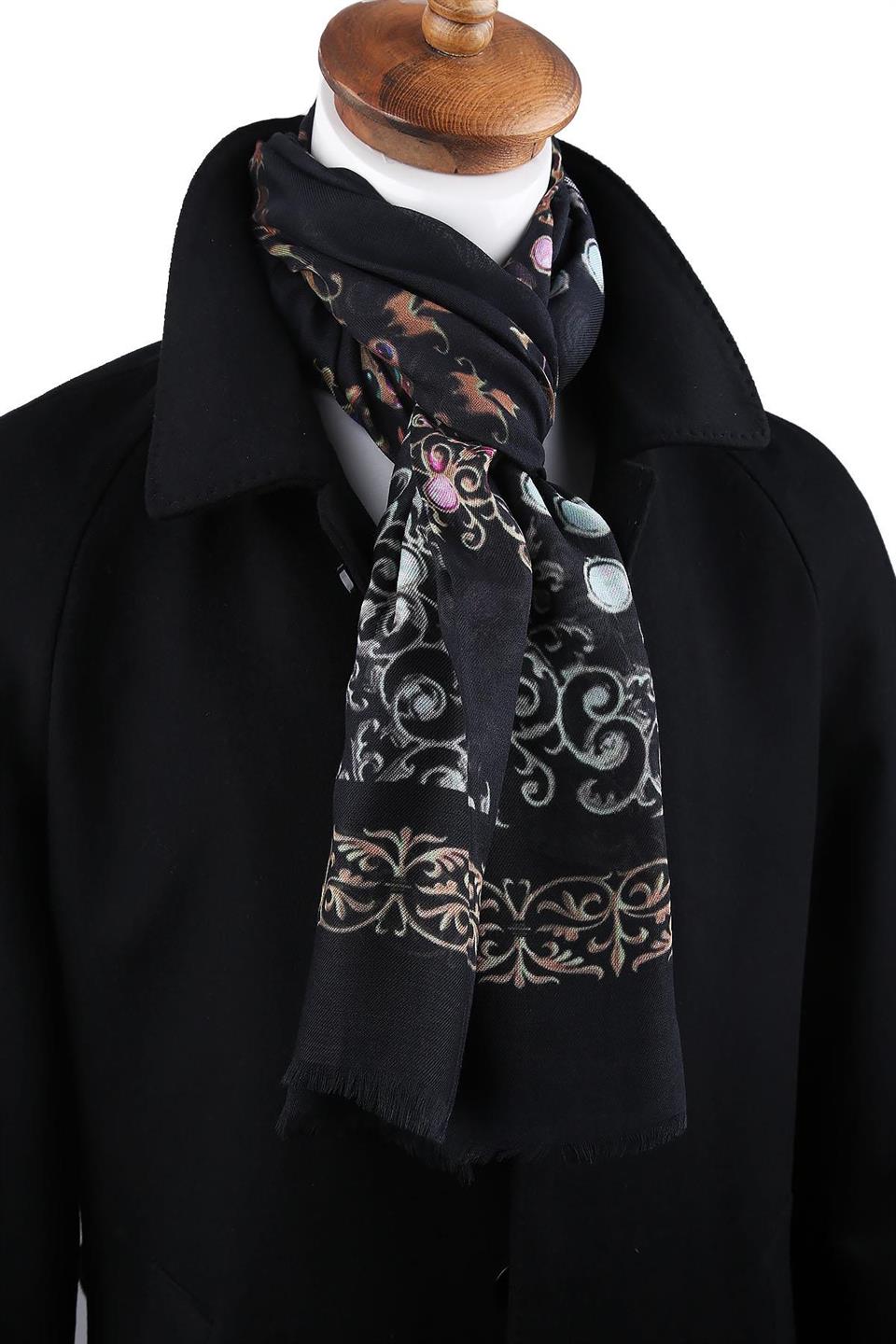 Grand Style Siyah İtalyan Modal Kaşkol MDL37