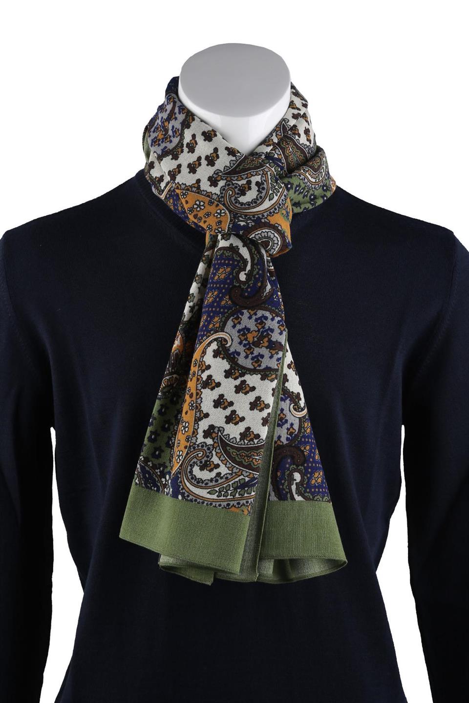 Greenwood Style Yeşil Wool Kaşkol K477