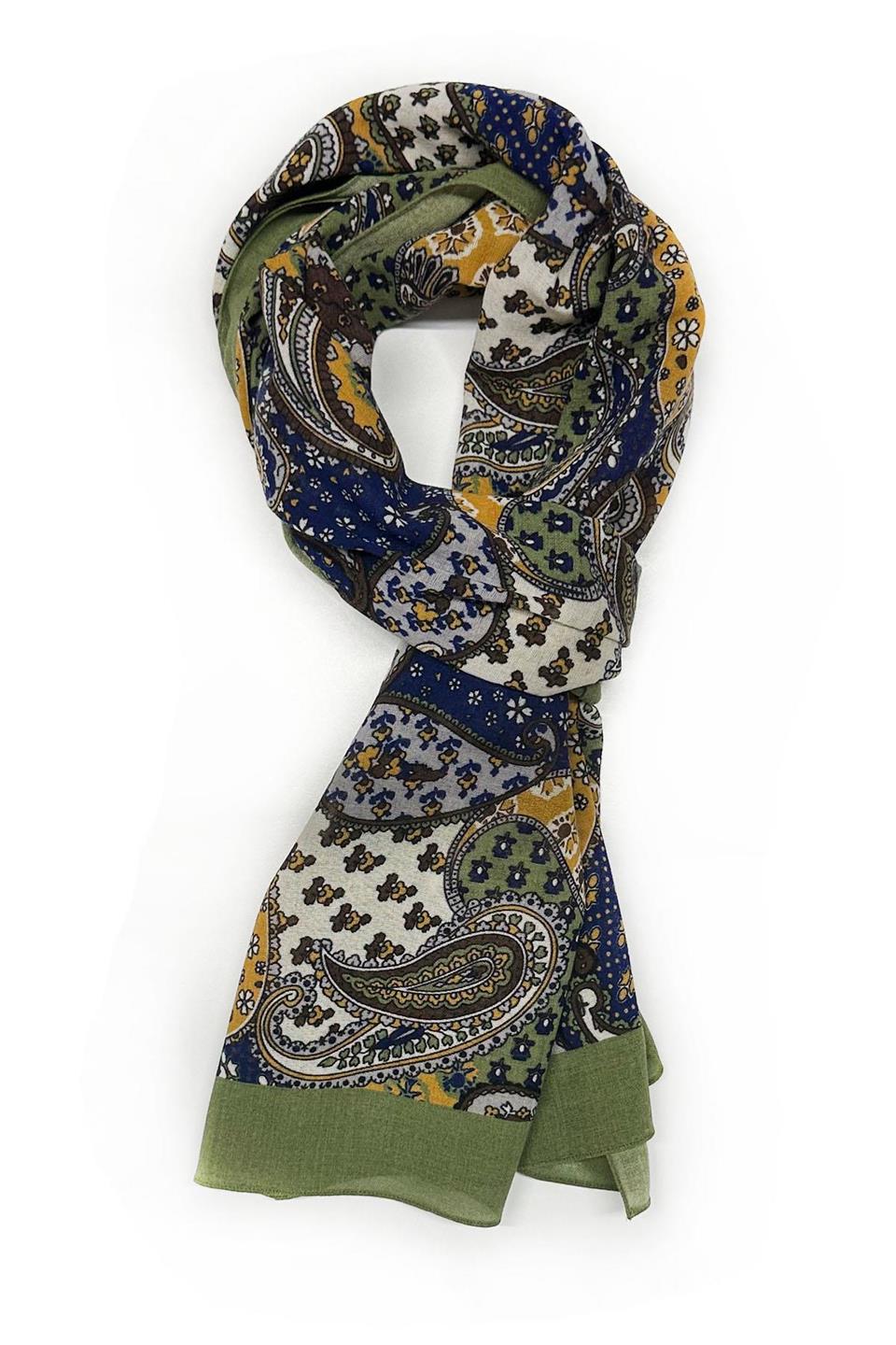 Greenwood Style Yeşil Wool Kaşkol K477