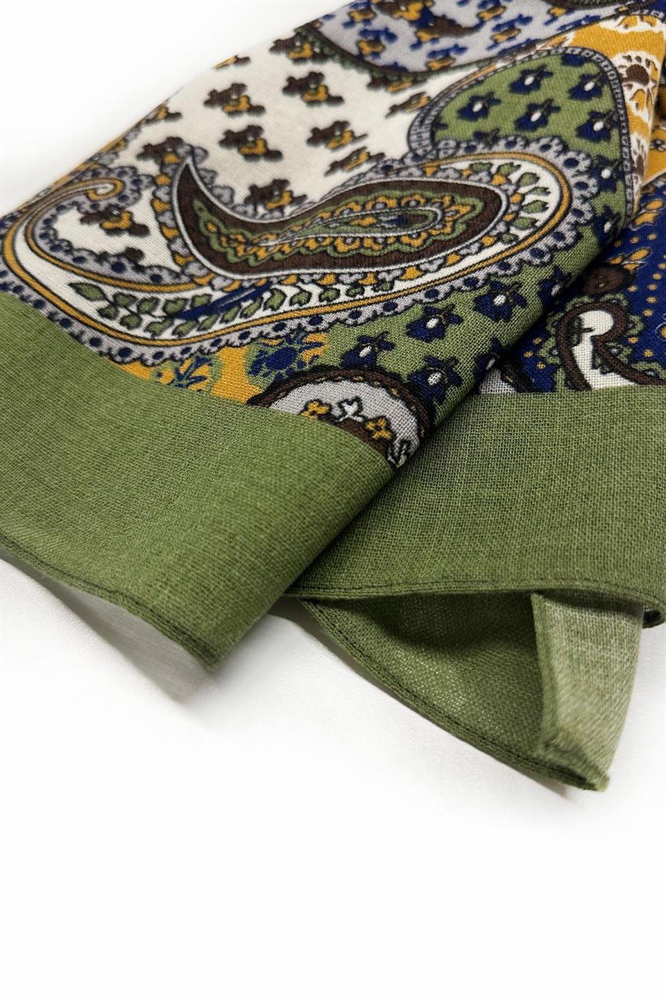 Greenwood Style Yeşil Wool Kaşkol K477
