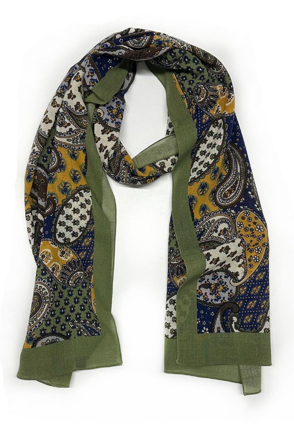 Greenwood Style Yeşil Wool Kaşkol K477