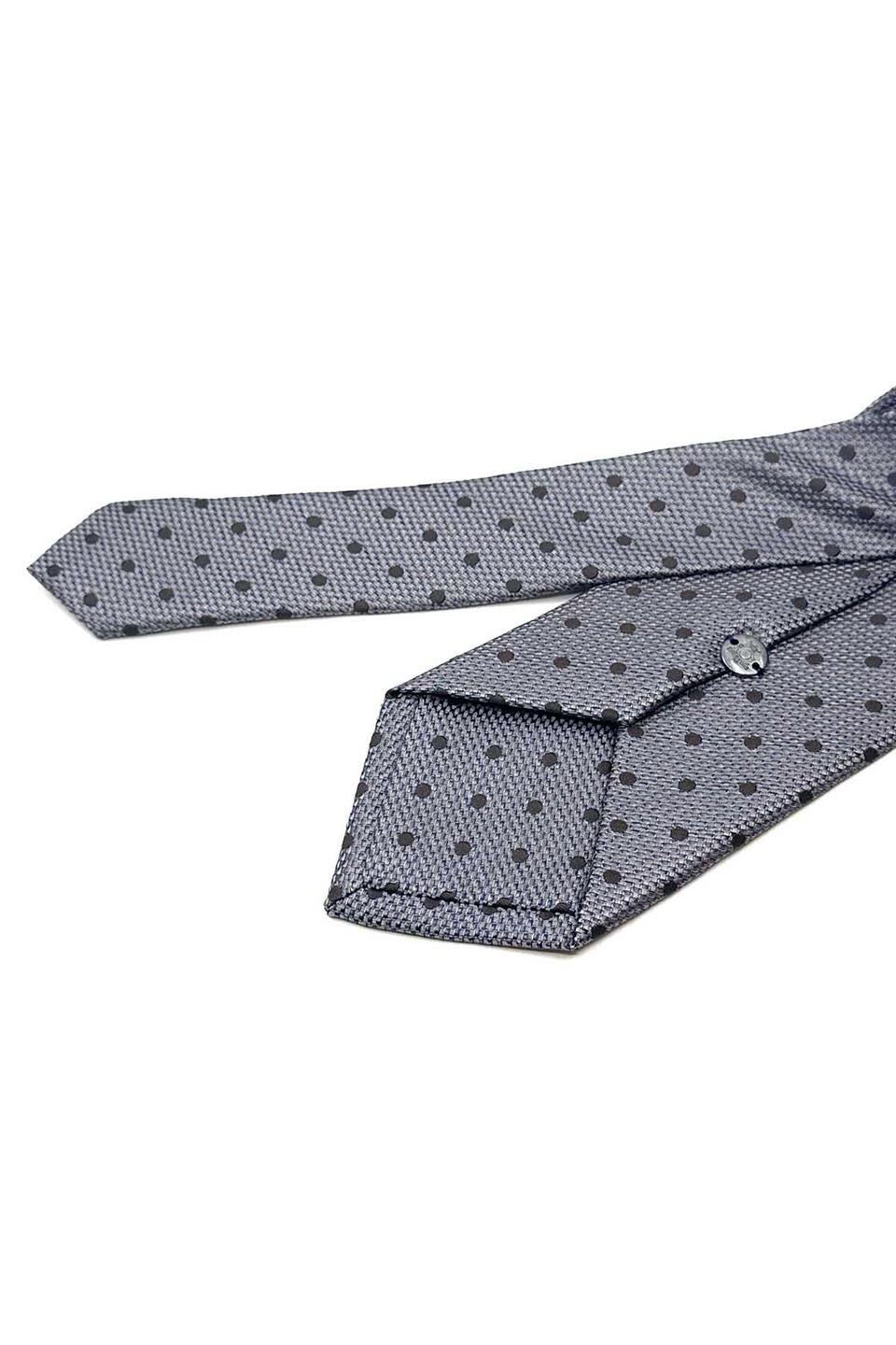 Gri - Bej Puantiye Desen Mendilli Klasik Kravat KK12998