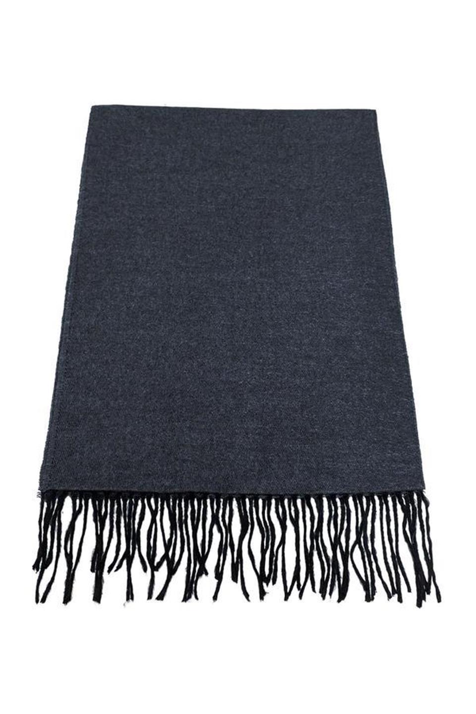 Gri Çift Taraflı Düz Erkek Kaşkol K318