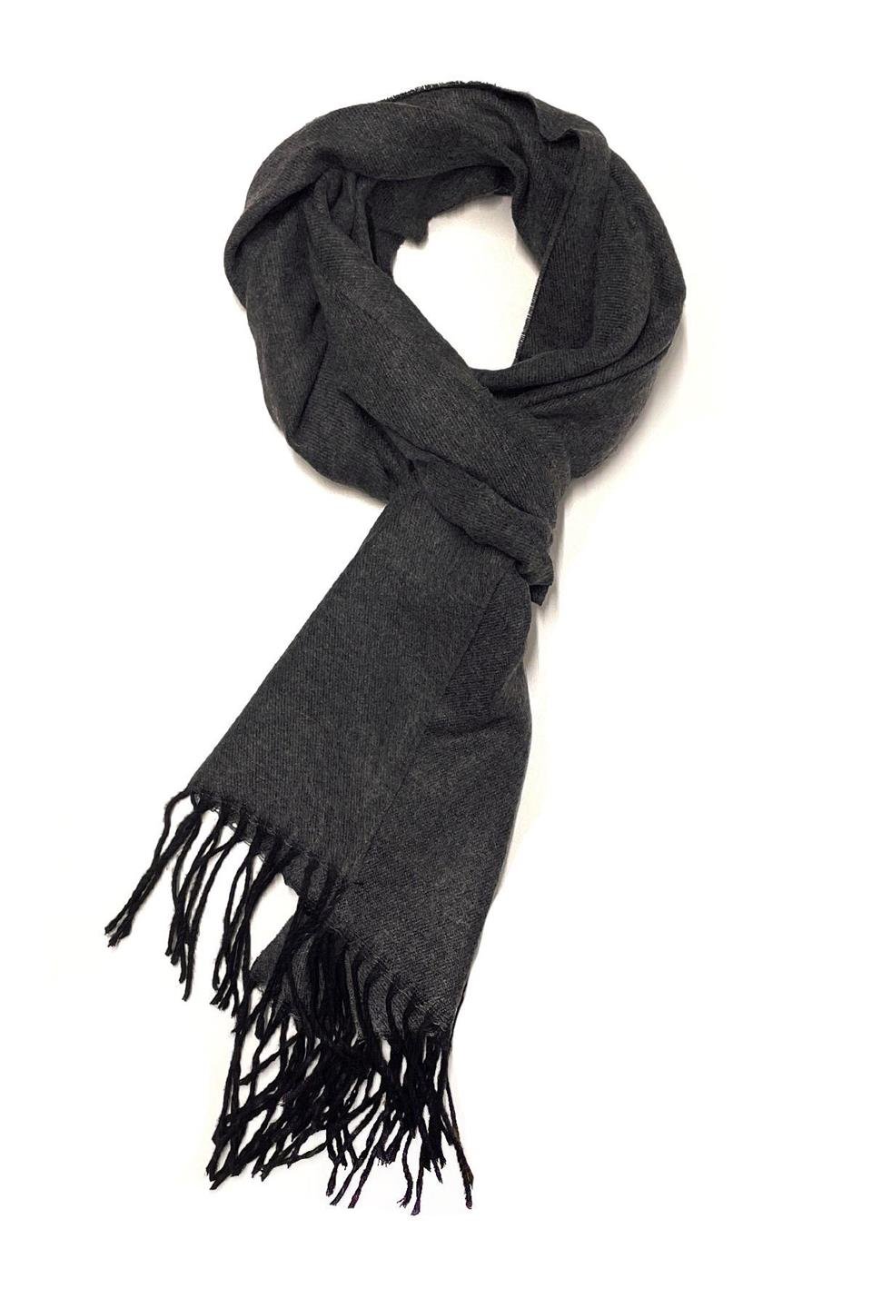 Gri Çift Taraflı Düz Erkek Kaşkol K318