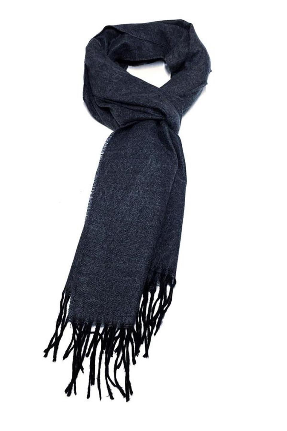 Gri Çift Taraflı Düz Erkek Kaşkol K318