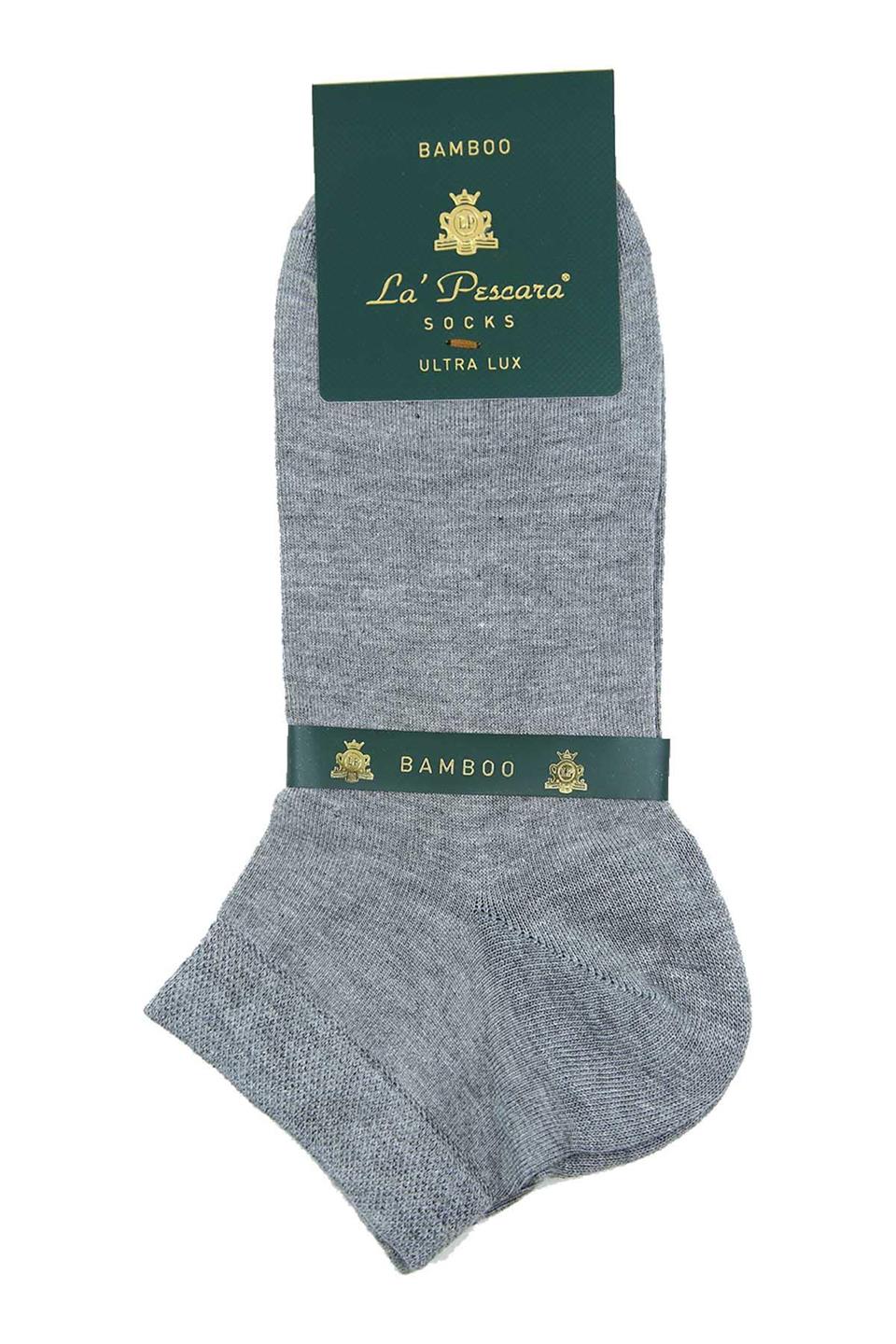 Gri Düz Ultra Lüks Bambu Tekli Erkek Yarım Çorap CRP336
