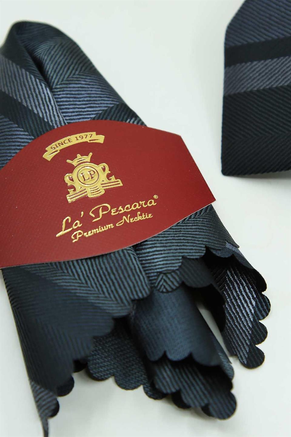 Gri - Füme Çizgi Kravat