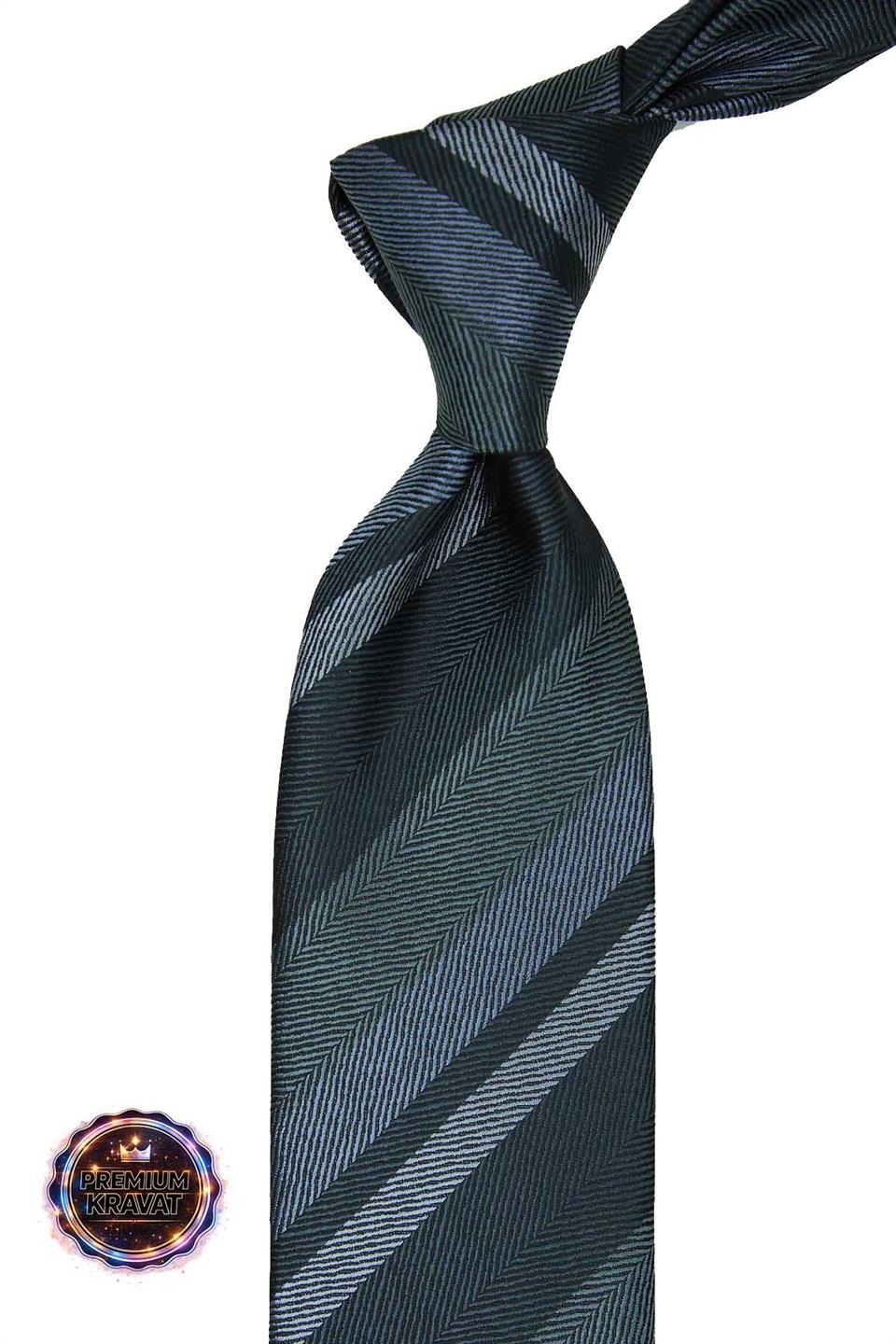 Gri - Füme Çizgi Kravat