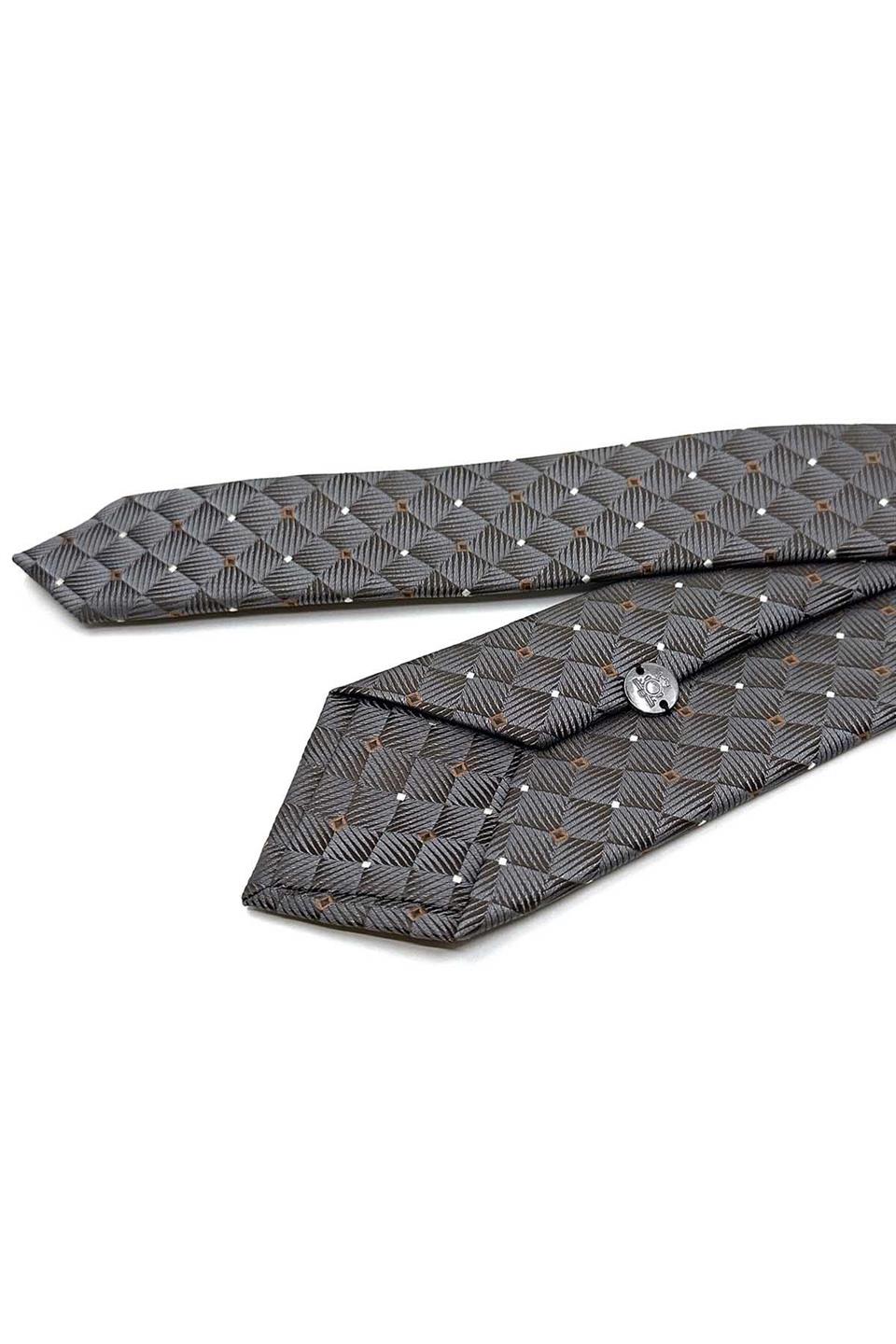 Gri Kare Desen Slim Kravat SK7991