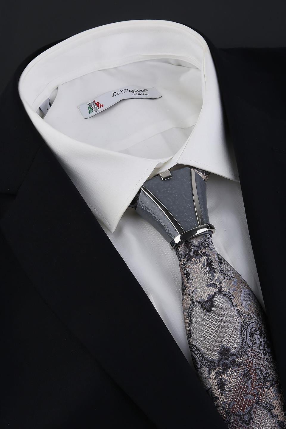 Gri Kravat Düğüm Aksesuarı TKC05