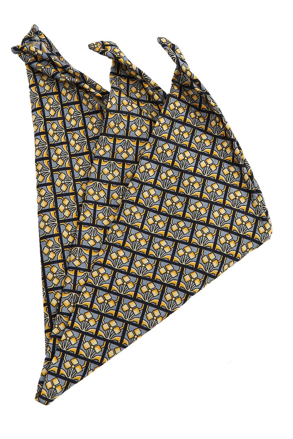 Gri Motif Baskılı İpek Mendil SPS160