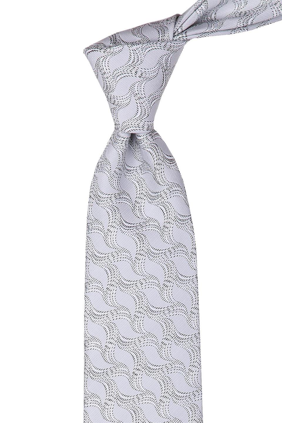 Gri Motif Desen İpek Kravat İK463
