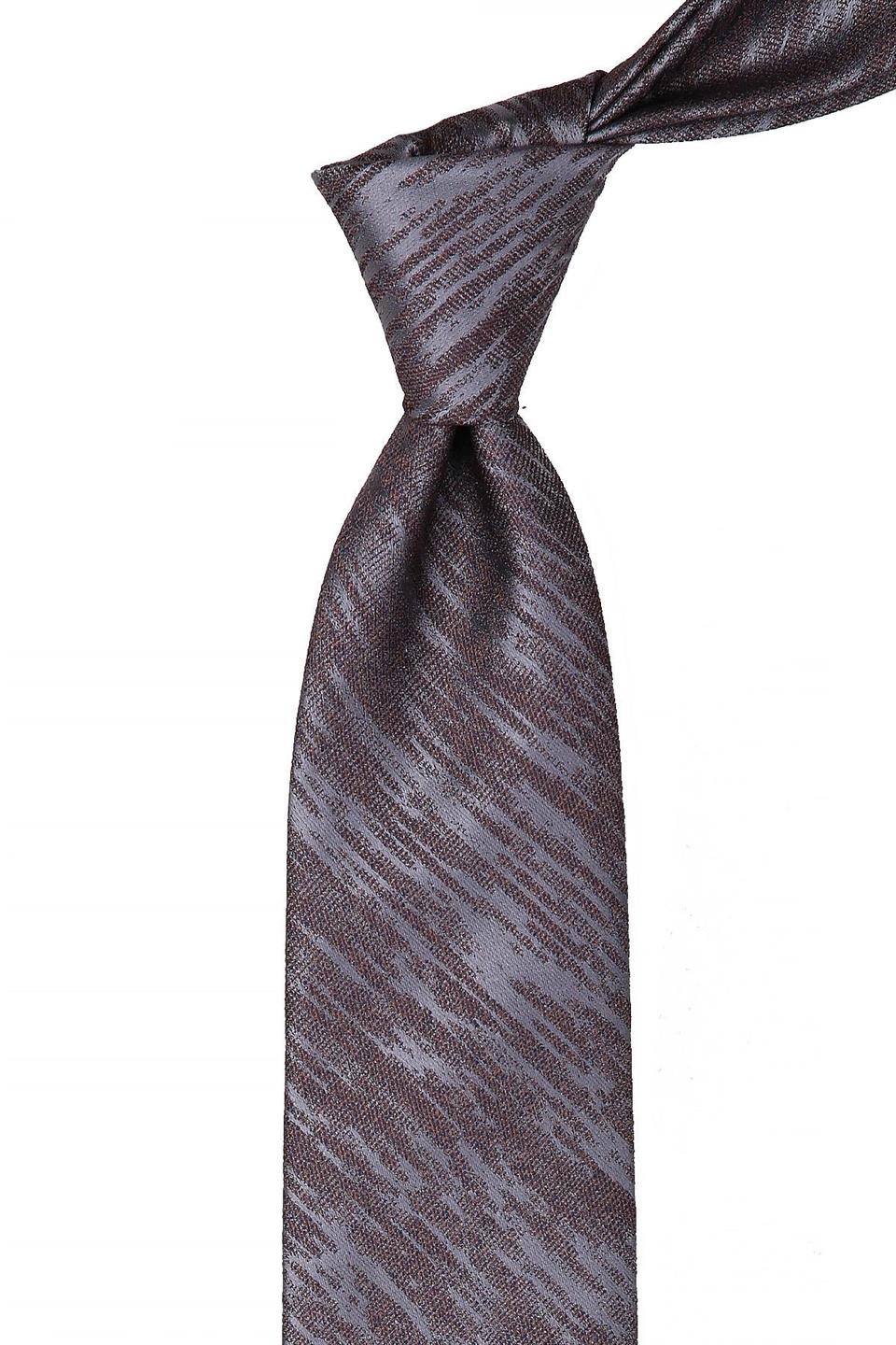 Gri Motif Desen Mendilli Klasik Kravat KK10527