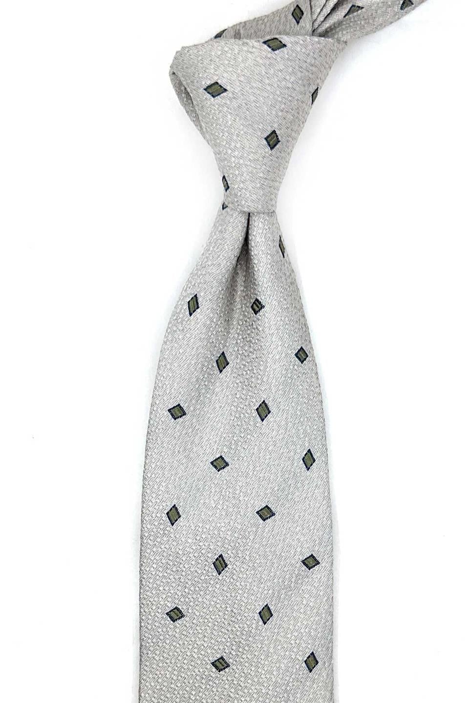 Gri Motif İpek Kravat İK2390