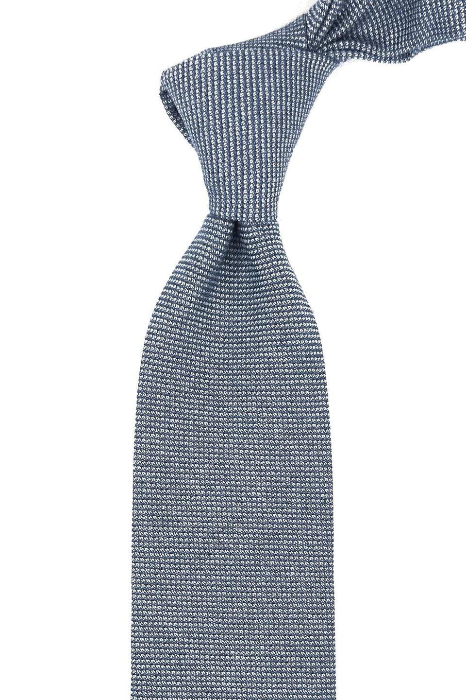 Gri Nokta Desen Mendilli Klasik Yün Kravat KK12133