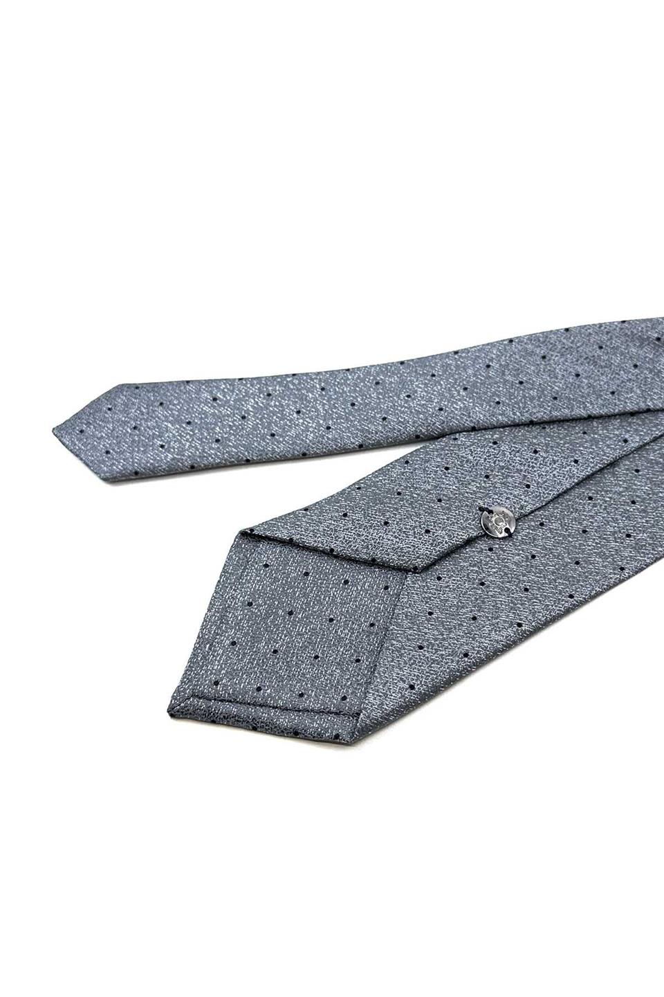 Gri Puantiye Desen Mendilli Klasik Kravat KK12326