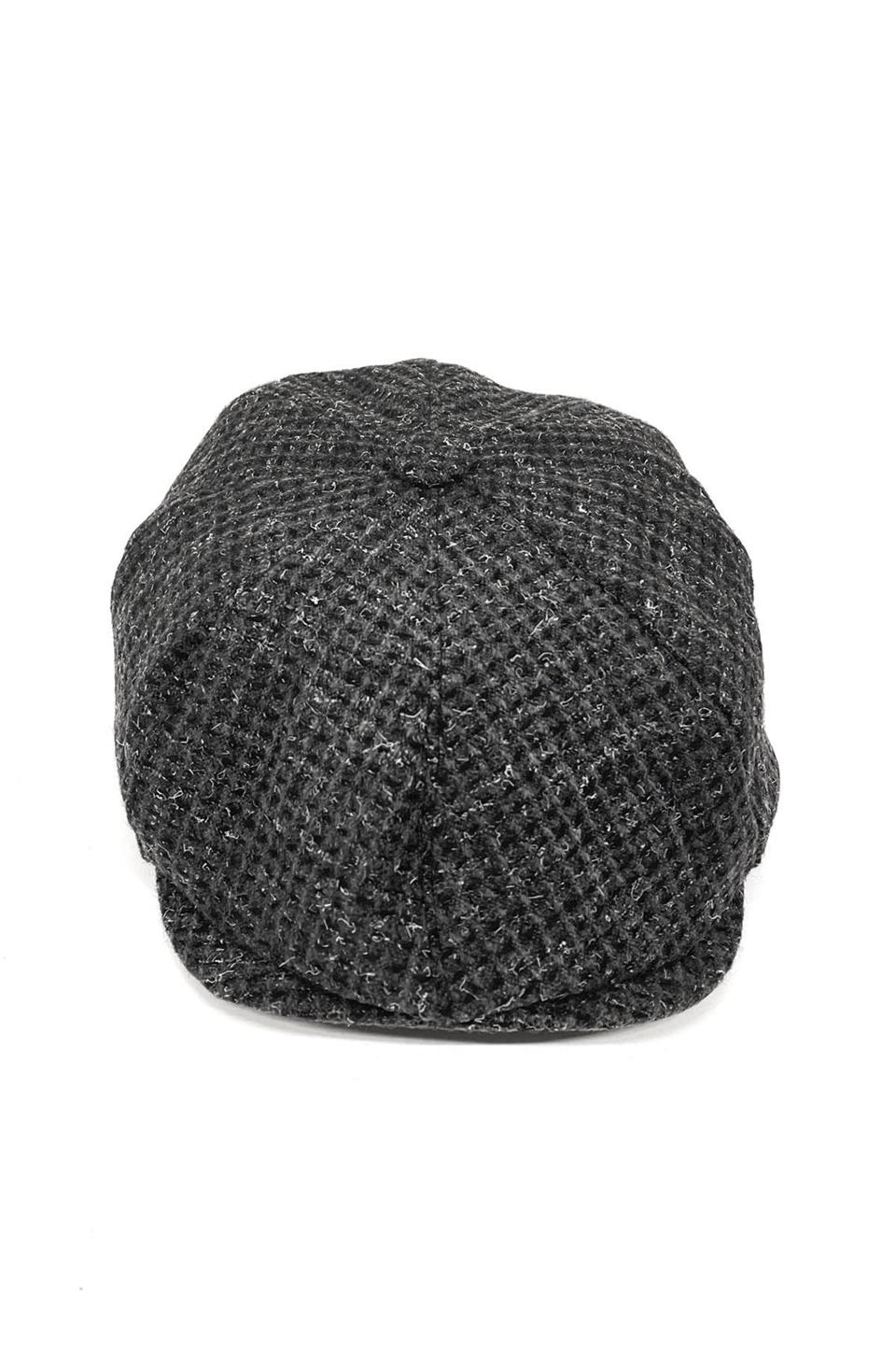 Gri - Siyah Yün Erkek Kasket Şapka KST53