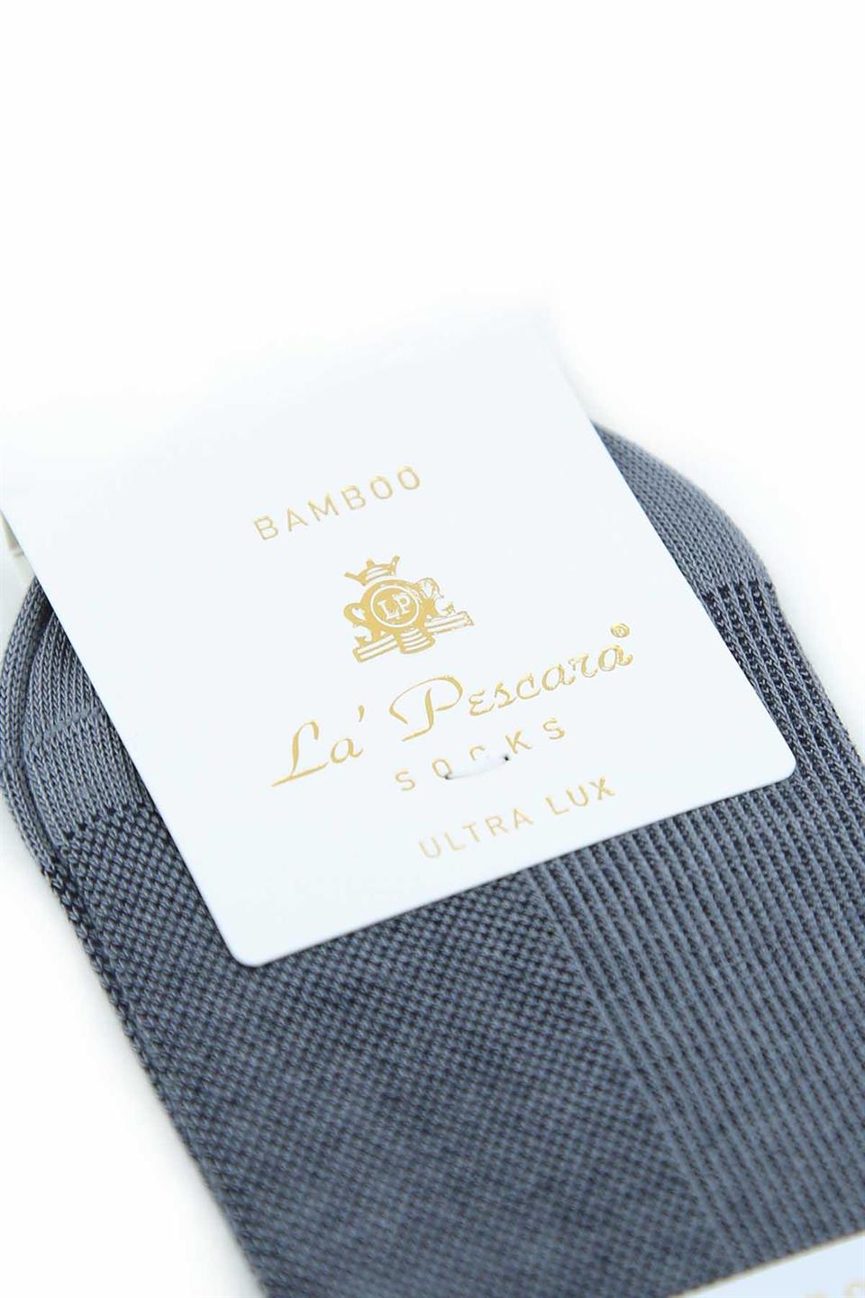 Gri Ultra Lüks 12li Bambu Yarım Erkek Çorap CRP394