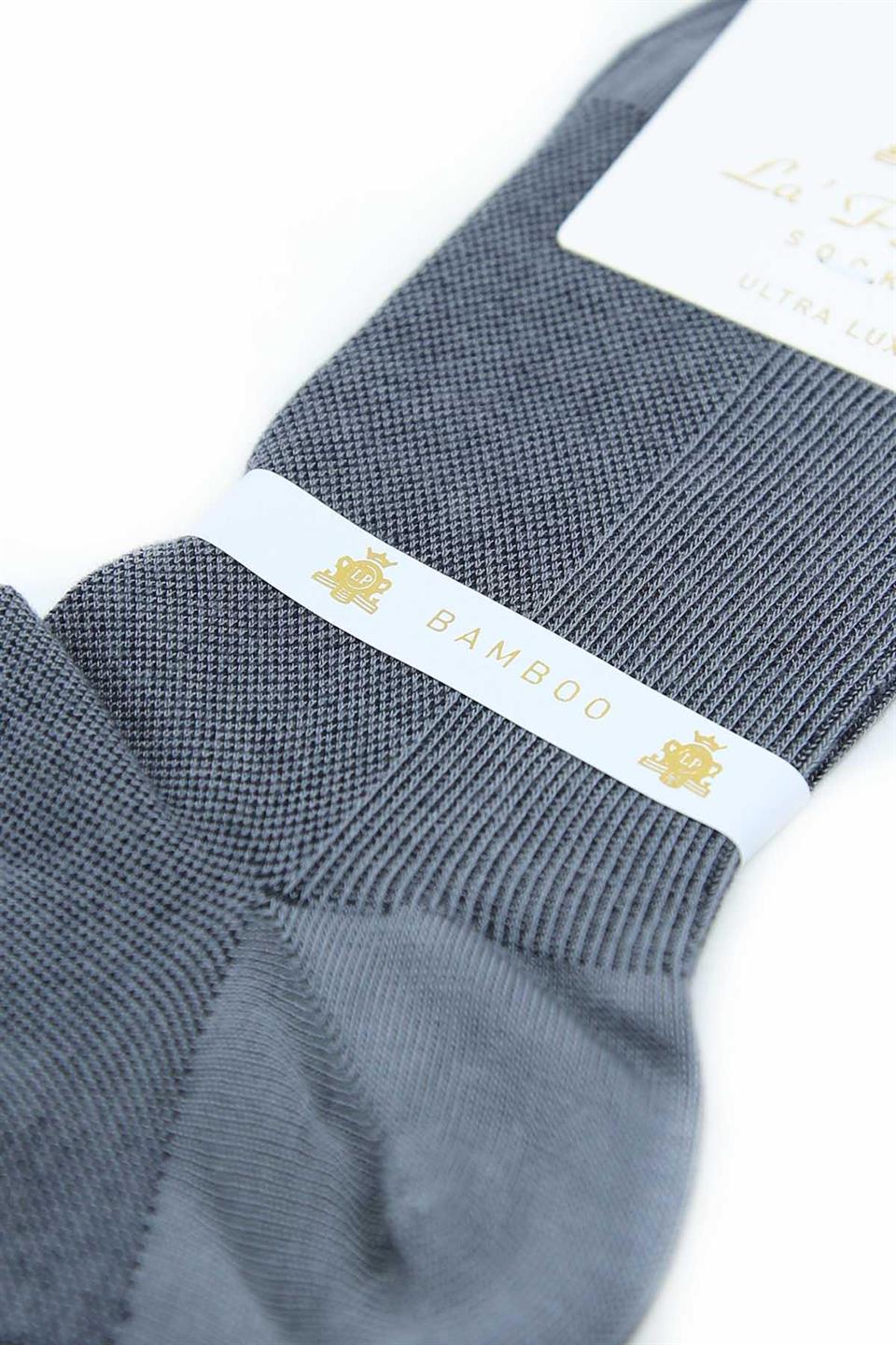 Gri Ultra Lüks Bambu Yarım Tekli Erkek Çorap CRP392