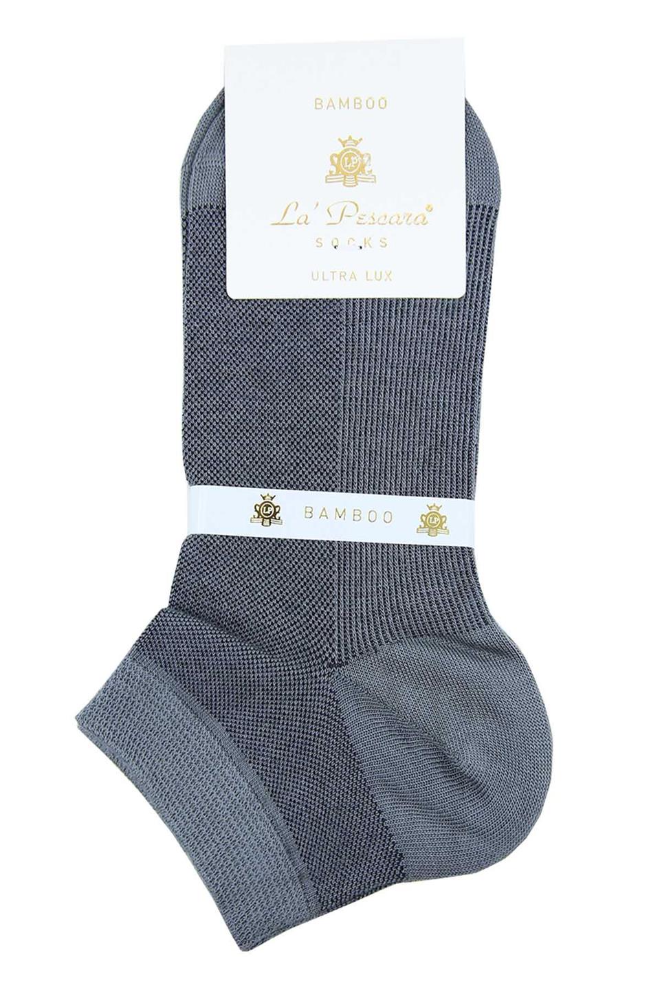 Gri Ultra Lüks Bambu Yarım Tekli Erkek Çorap CRP392