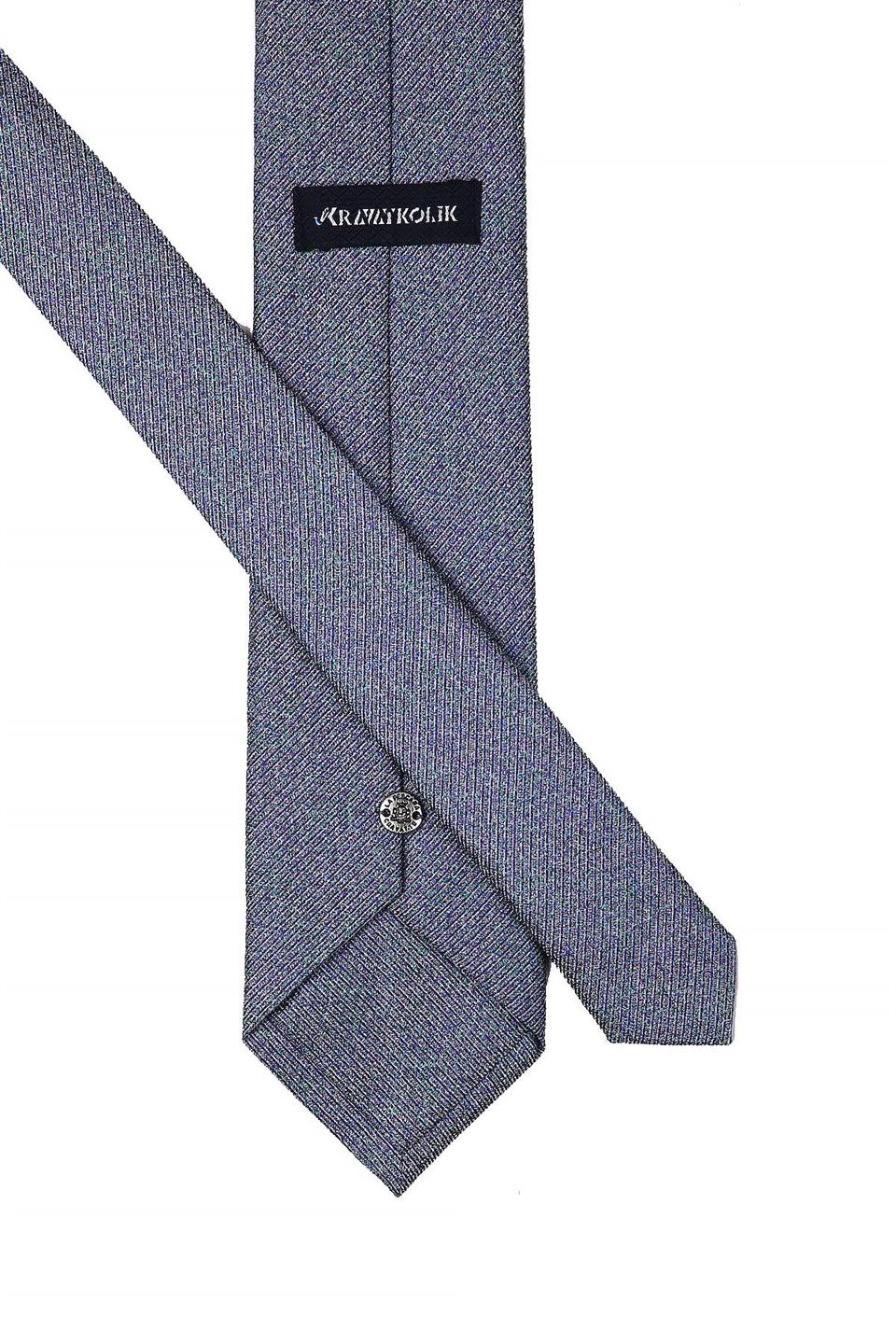 Gri - Yeşil Kum Desen Mendilli Klasik Kravat KK10505